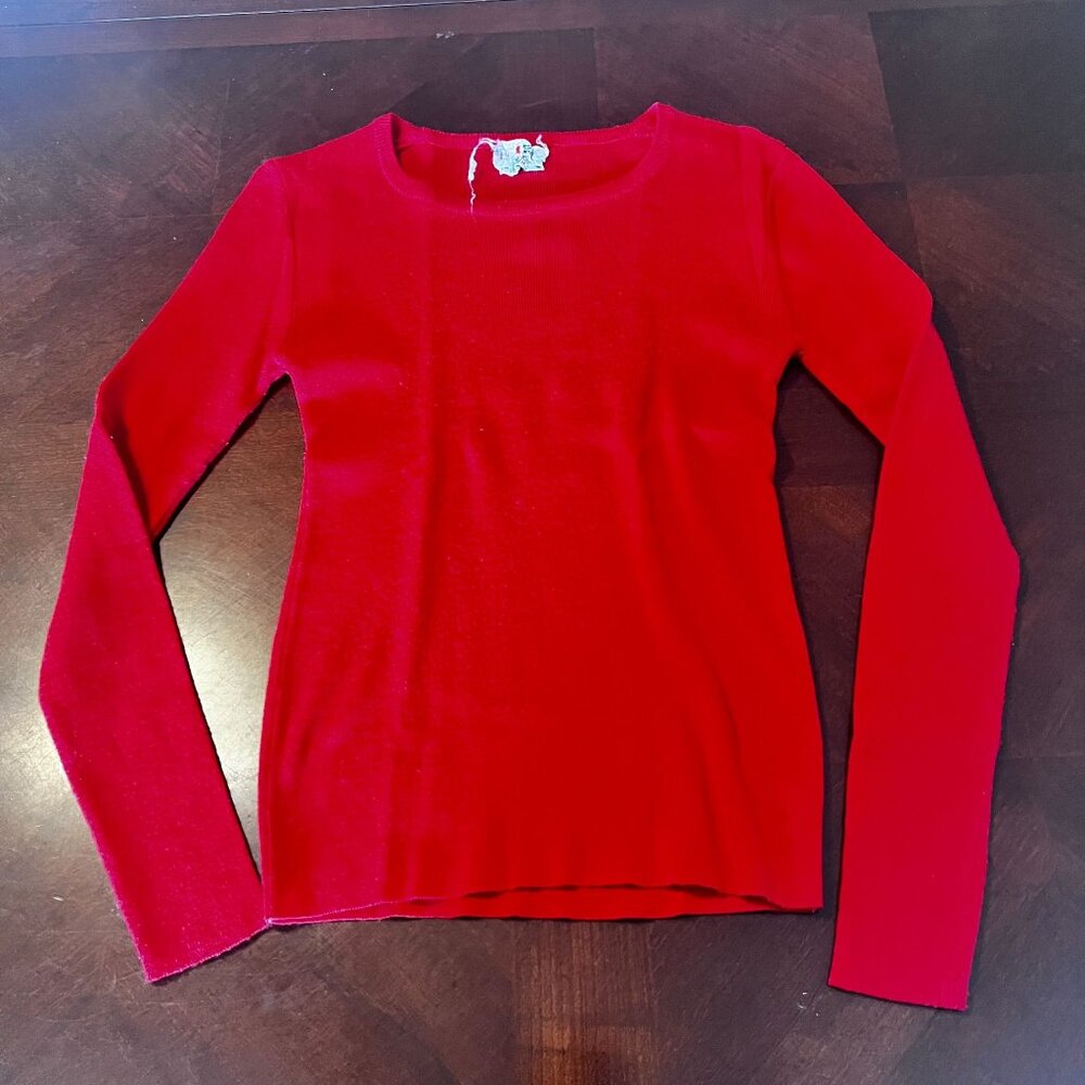 Vintage Crazy Horse Womens Red Long‎ Sleeve Knit Sweater Size S Acrylic/Wool